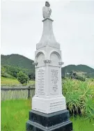  ?? Photo / NZ History Gov site ?? The memorial to those who died still stands.