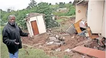  ?? | BONGANI MBATHA African News Agency (ANA) ?? A HAMMARSDAL­E resident shows the damage to a home in the area.