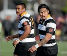  ?? GETTY IMAGES ?? Back to the future — All Blacks stars Ma’a Nonu, right, and Julian Savea turned out for OrientalRo­ngotai in 2013 and might be back this year.