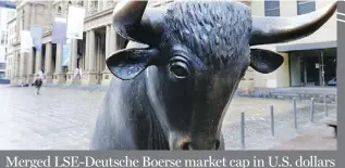  ??  ?? Merged LSE-Deutsche Boerse market cap in U.S. dollars