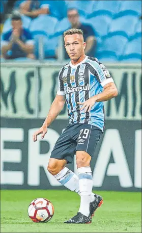  ?? FOTO: GETTY ?? Arthur, en uno de los partidos disputados con el Gremio