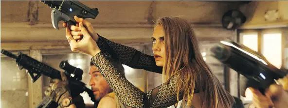  ?? STX FILMS/EUROPACORP ?? Cara Delevingne’s character Laureline battles aliens in Valerian and the City of a Thousand Planets, a sci-fi flick that hits theatres Friday.