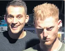  ??  ?? Ben Stokes playing for England and, left, pictured with fellow cricketer Alex Hales earlier on the night of the alleged incident. Stokes yesterday vowed to clear his name