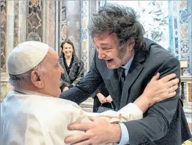  ?? CORTESÍA DEL VATICANO ?? Evento. El Papa Francisco y su encuentro con el presidente Javier Milei.