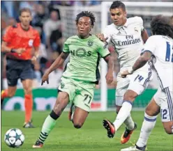  ??  ?? 14-09-16. Gelson, con el Sporting, ante el Madrid en el Bernabéu.