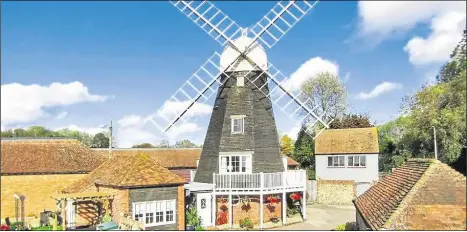  ?? All photos: OnTheMarke­t.com ?? The converted Grade-II listed windmill in Charing is on the market for £1m