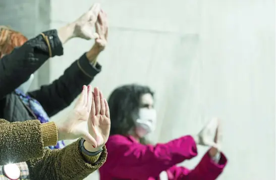  ?? GONZALO PÉREZ ?? Manifestac­ión feminista en el centro de Madrid