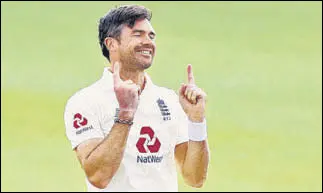  ?? REUTERS ?? Anderson celebrates his 600th Test wicket at Southampto­n on Tuesday.