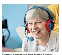  ??  ?? Theresa May in the Test Match Special commentary box last year