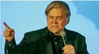  ?? AP ?? Steve Bannon speaks at the California Republican Convention in Anaheim, Calfornia. —