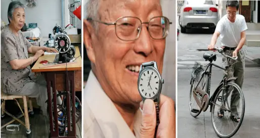  ??  ?? Trois grandes réalisatio­ns : la machine à coudre, la montre et la bicyclette