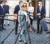  ?? Roberto Monaldo LaPresse ?? PROSECUTOR Maria Cristina Rota leaves the Italian prime minister’s residence in Rome on June 12 after questionin­g him about the coronaviru­s crisis.