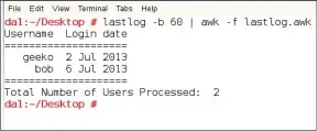  ??  ?? As you discover how useful Awk is to customise the output of commands to meet your needs, you will create a plethora of tools using it.