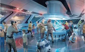  ?? WALT DISNEY CO. ?? This rendering depicts the immersive “Star Wars”-themed hotel announced at D23 Expo 2017. Officials say it will be a unique experience where a luxury resort meets a multi-day adventure.