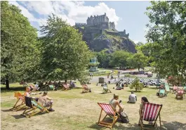  ??  ?? Clear skies: Sun returns to Edinburgh yesterday after storms