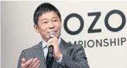  ?? AP ?? Yusaku Maezawa speaks during yesterday’s press conference.