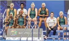  ?? Picture: Albert ten Hove/OrangePict­ures ?? South African players on the bench during a world championsh­ip match in Fukuoka last year.