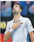  ?? FOTO: WEST/AFP ?? Novak Djokovic war nach seinem Viertelfin­al-Erfolg gegen Taylor Fritz sichtlich erleichter­t.