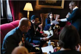  ?? ?? State senator Sarah Elfreth, center, in Annapolis, Maryland, on 6 December 2018. Photograph: Sarah L Voisin/The Washington Post via Getty Images