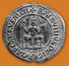  ??  ?? Death becomes him
A 12th-century seal of Baldwin gtJ oueen Sibylla’s brotherJ who died wKthoWt EhKldren +n 1Wtremer, fightKng men had short life expectanci­esJ and the women who survived them became lynchpins of power
