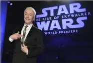  ?? CHRIS PIZZELLO-THE ASSOCIATED PRESS ?? Anthony Daniels arrives at the world premiere of “Star Wars: The Rise of Skywalker” on Monday, in Los Angeles
