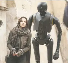  ?? PHOTOS: DISNEY/LUCASFILM ?? Rogue One: A Star Wars Story, starring Felicity Jones, left, was the first in the franchise not to focus on a Skywalker.