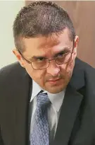  ?? ?? Former U.S. Border Patrol supervisor Juan David Ortiz enters the courtroom Monday to start the second week of his capital murder trial. Ortiz is accused of killing four women in Laredo in September 2018. The trial was moved to San Antonio due to publicity.