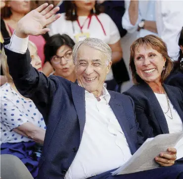  ?? Ansa ?? Entusiamo Giuliano Pisapia, ex sindaco di Milano, fondatore del Campo progressis­ta