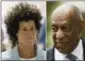  ?? ASSOCIATED PRESS FILE PHOTO ?? This combinatio­n of file photos shows Andrea Constand and Bill Cosby at the Montgomery County Courthouse in Norristown.