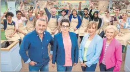  ??  ?? SHOW CHALLENGE: Paul Hollywood, Sue Perkins, Mel Giedroyc and Mary Berry.