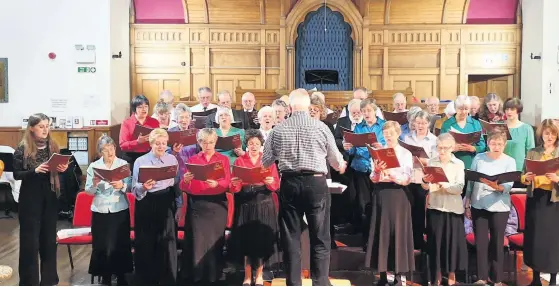  ??  ?? Delight Members of Crieff Choral Group, pictured during the first half of the recent performanc­e