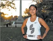  ?? JOHN J. KIM/CHICAGO TRIBUNE ?? Gloria Rojas plans to run the virtual Chicago Marathon today. After having run four previous marathons, she was injured in 2019 when a taxi hit her, but she’s committed to running a full marathon again this year.