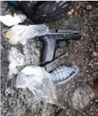  ?? COrTESÍA OIJ ?? Además de la pistola y la granada, se le decomisó marihuana,
crack y cocaína.