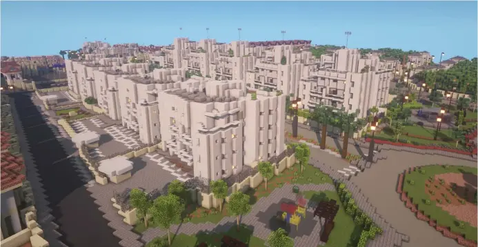  ?? (Photos: BTE Israel) ?? A CITY block in Gedera rendered in detail in ‘Minecraft.’