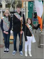  ??  ?? Lauren Kelleher, Conor Murphy and Meabh Crowley pictured at the Easter Commemorat­ion in Millstreet.