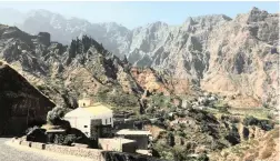  ??  ?? PARADISE: A bend in the old cobbleston­e road affords vistas of terraced hillsides and a church in the middle of the island of Santo Antão.