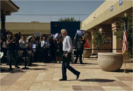  ??  ?? Joe Biden en campagne pour la primaire démocrate à Las Vegas (Nevada), en septembre 2019.