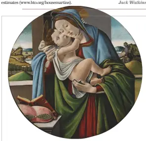 ??  ?? The Madonna is depicted serenely multi-tasking in this tondo from the studio of Botticelli (about 1480–90), cradling the Christ Child while reading a devotional book. The painting is part of the Fitzwillia­m Museum’s ‘Madonnas & Miracles’ exhibition...