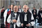  ?? ?? Justin Welby, the Archbishop of Canterbury, at the service of prayer and reflection at St Paul’s Cathedral, which was attended by the Prime Minister, politician­s and 2,000 members of the public