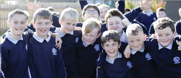  ??  ?? Luca Copolla, Jake Keogh, Jack Kelly, Sean Waldron, Max McGlone, James Doherty, Cian Kinlan and Jack Cox having fun during Active Schools Week at St Fergal’s Bray.