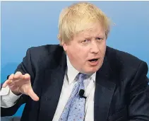  ??  ?? Boris Johnson, in Munich for a security conference yesterday, hit out at Tony Blair and urged people to ‘rise up and turn off the TV’ if Mr Blair was speaking