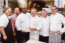  ?? Gary Fountain photos ?? Chefs Randy Evans, from left, Lance Fegen, Bryan Caswell, Charles Clark, John Sheely and Robert Del Grande