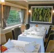  ?? Foto: Mauritius, Solcher (3) ?? Der Dudelsackb­läser empfängt die Gäste vor dem Zug, drinnen kommt im edlen Speisewage­n viel Frisches auf den Tisch, draußen zieht die irische Landschaft vor bei – manchmal so dramatisch wie beim Ross Castle.