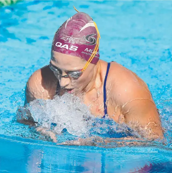  ?? Picture: MIKE BATTERHAM ?? Monique Murphy finalises her preparatio­ns yesterday at the Gold Coast Aquatic Centre ahead of Swimming Australia’s Para Grand Prix.