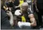  ?? JOHN LOCHER — THE ASSOCIATED PRESS FILE ?? Floyd Mayweather Jr. training at his gym in Las Vegas.