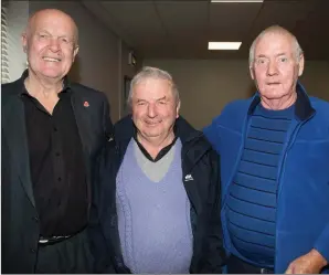  ??  ?? Oliver Murphy, Moyvane, Eamonn Kissane and Mike Dowling from Ballybunio­n at the Kerry Men’s Shed Mental Health Seminar in Listowel.