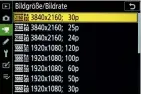  ??  ?? 60p erst später 4K-Videos nimmt die Z6II derzeit noch mit 30B/s auf; nach einen Firmware-Update im Februar 2021 sollen dann auch 60B/s möglich sein.