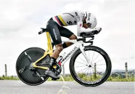  ?? FOTO AFP ?? Egan Bernal también actuará el domingo en el GP Bruno Boghelli. El colombiano suena fuerte para correr el Giro-2019.