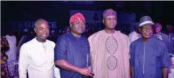  ?? ?? L-R: Managing Director/CEO of Badinson Security Limited, Mr. Matthew Ibadin; Chairman of Executive Group, Dr. Ayo Ogunsan of Lagos State Trust Fund; DIG Force Criminal Of Investigat­ion Department, DIG Sylvester Abiodun Alabi; and former IGP, Mike Okiro at the conference