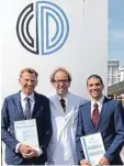  ?? Foto: Sailer ?? Verantwort­lich für die beiden Zentren an der Klinik: (von links) Dr. Wolfram Korsch, Direktor Professor Alexander Wild und Dr. Andreas Reinke.